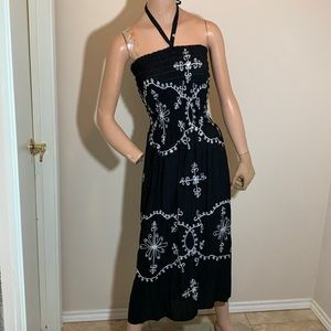 Woman’s Black & White Smocked Dress
